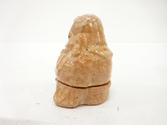  萬古焼　陶華園造　寿老　香合